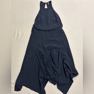 Halston Heritage Women’s Black Backless Asymmetrical Hem Dress Size 10